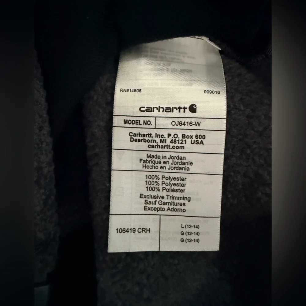 NWT Carhartt Relaxed Fit Full Zip Jacket size L